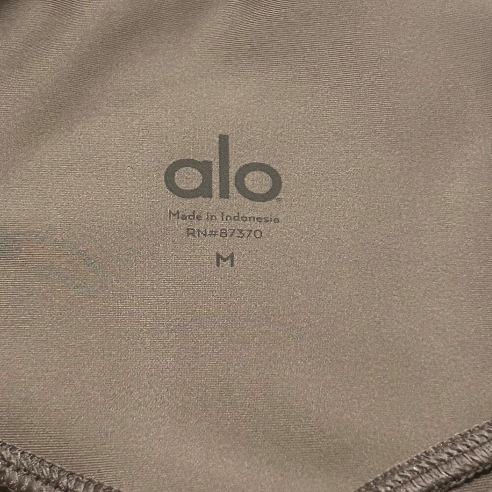 ALO High Waist Biker Shorts Womens M Lot Of 2 Taupe Rust 4" Inseam Athletic Yoga - Picture 6 of 13